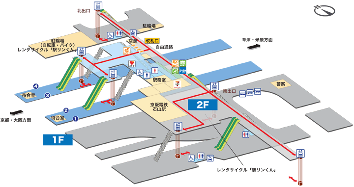 ＪＲ石山駅構内図