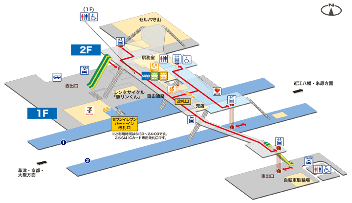 ＪＲ守山駅構内図
