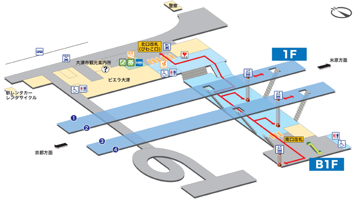 JR大津駅構内図